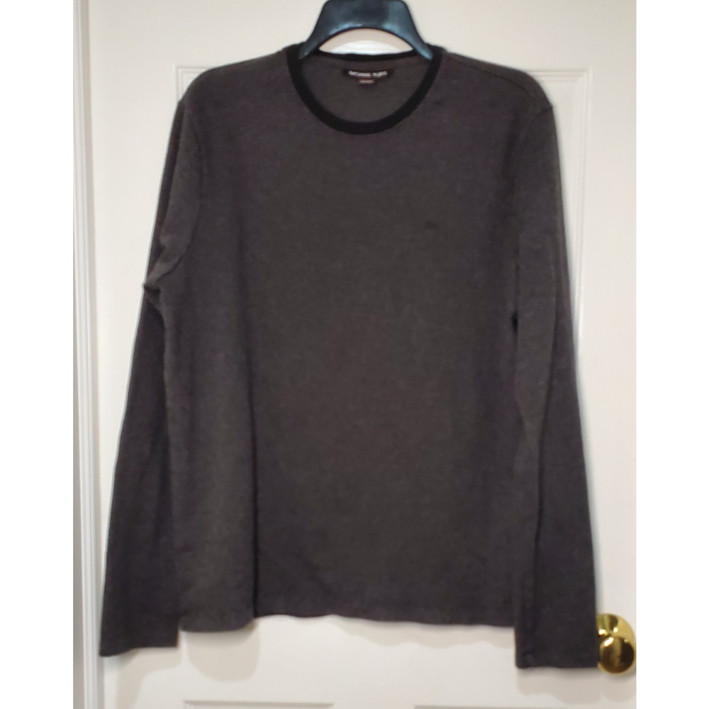 Michael Kors Men’s Sweater Charcoal Mel Grey Size L Fall 2024